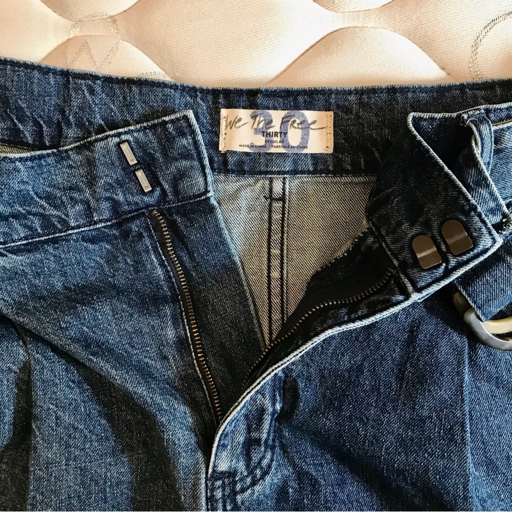 We The Free Belted Jade Denim mini skirt jean skirt 30 / 10 pockets Free People - Picture 4 of 7